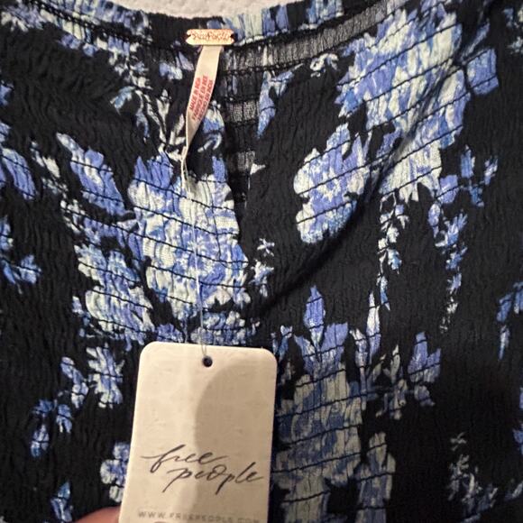 NEW Free People Jaymes Midi Dress Blue Floral Small Cottagecore Romantic Boho - Picture 12 of 15